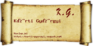 Kürti Györgyi névjegykártya